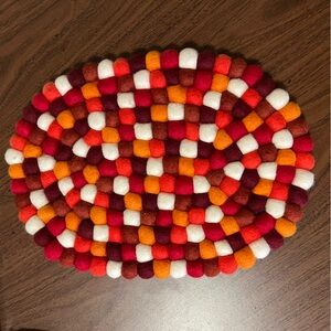 Trader Joe's Handcrafted Felted Oval Wool Trivet For Fall